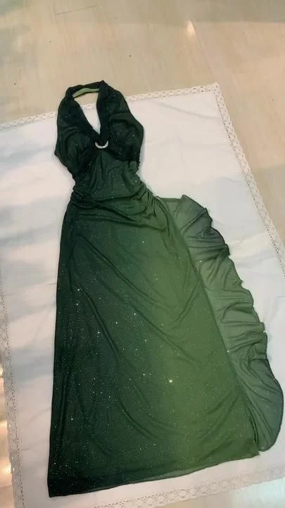 Green Shiny Elegant Long Chiffon Prom Dress