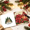 6pcs Poinsettia Xmas DIY Diamond Painting Cards Art 15x15cm for Adults