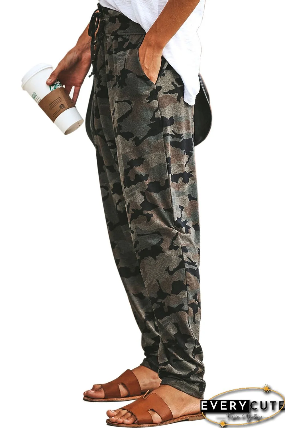 Gray Under The Radar Pocketed Camo Joggers