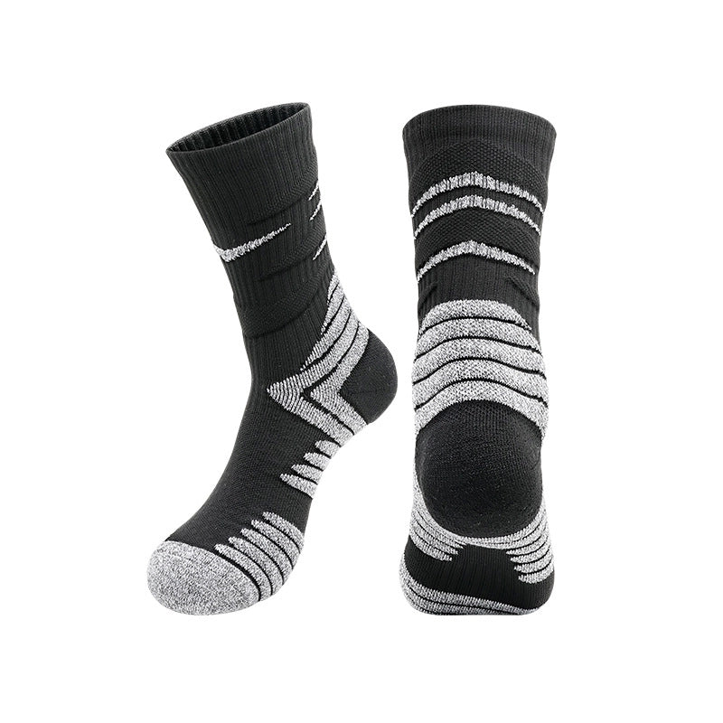 Elite Non-slip Basketball Stockings Practical Breathable Running Thickened Towel Bottom Mid-calf Socks Sweat-absorbent Sports Men And Women Socks