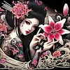Enchanting Geisha Woman-Partial Special Shaped Diamond Painting 30*30CM