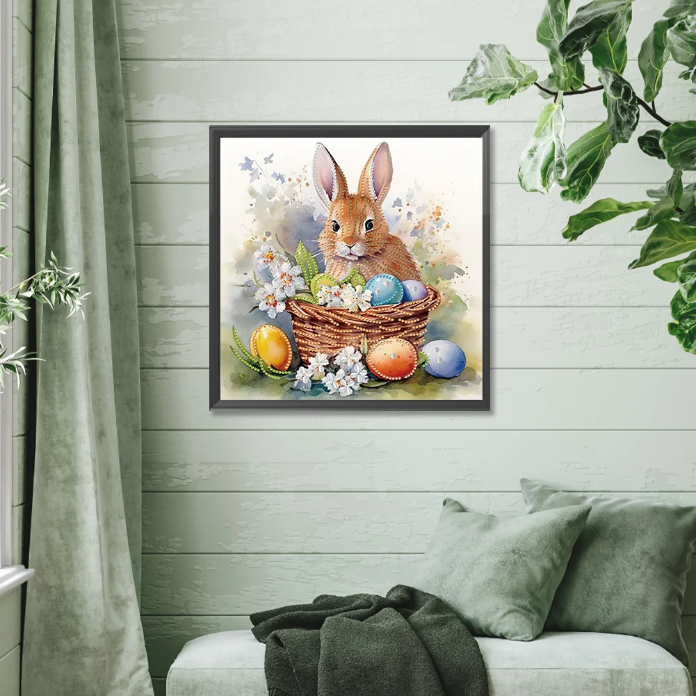 Diamond Painting - Partial Special Shaped Drill - Easter Egg Rabbit(Canvas|30*30cm)