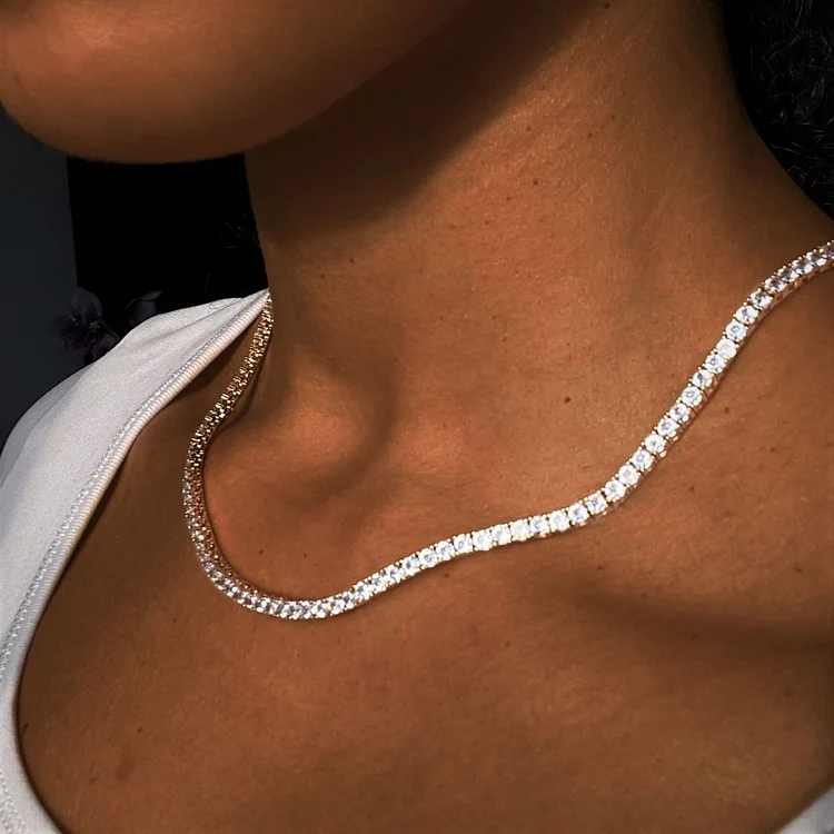 6mm New Gold Iced Out Tennis Chain
