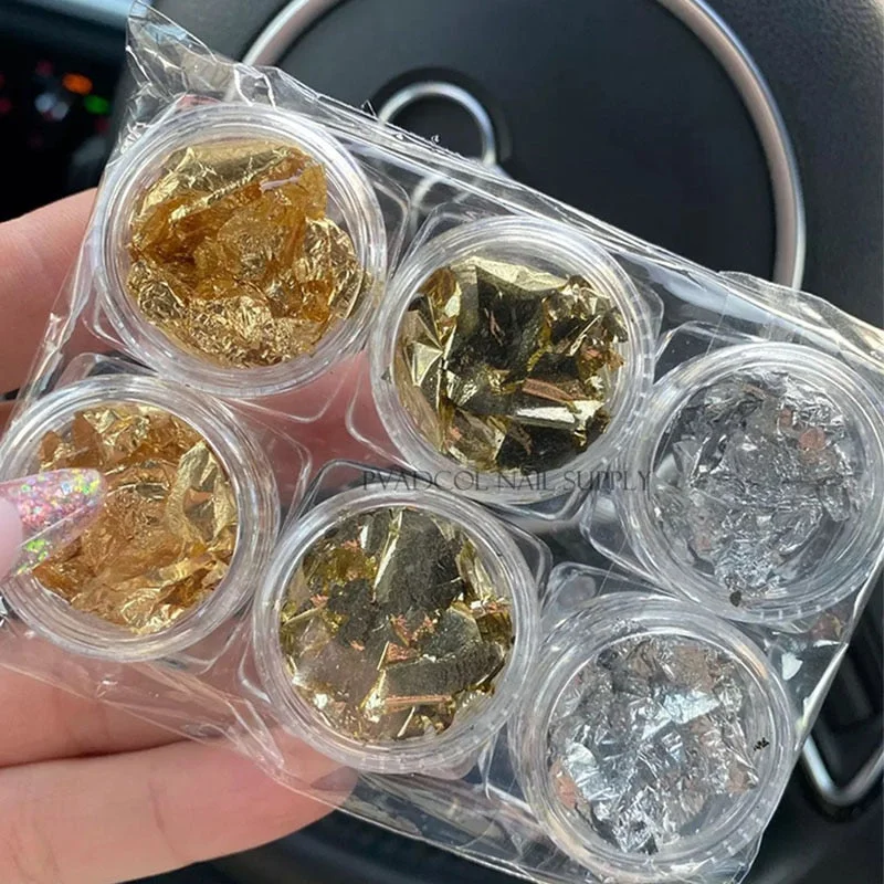 Holographic Glitter Laser Sequins Flakes Nail Dust Powder Glitters Snowflower Maple Leaf Pailliette Pigment Nail Art Decorations-Nail Inspo