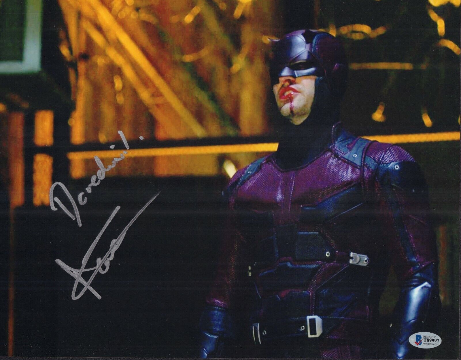 Charlie Cox Signed Daredevil Marvel 11x14 Photo Poster painting w/Beckett COA T89997