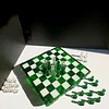 Emerald Resin Chess Set: Handmade Gemstone Board with Crystal Pieces