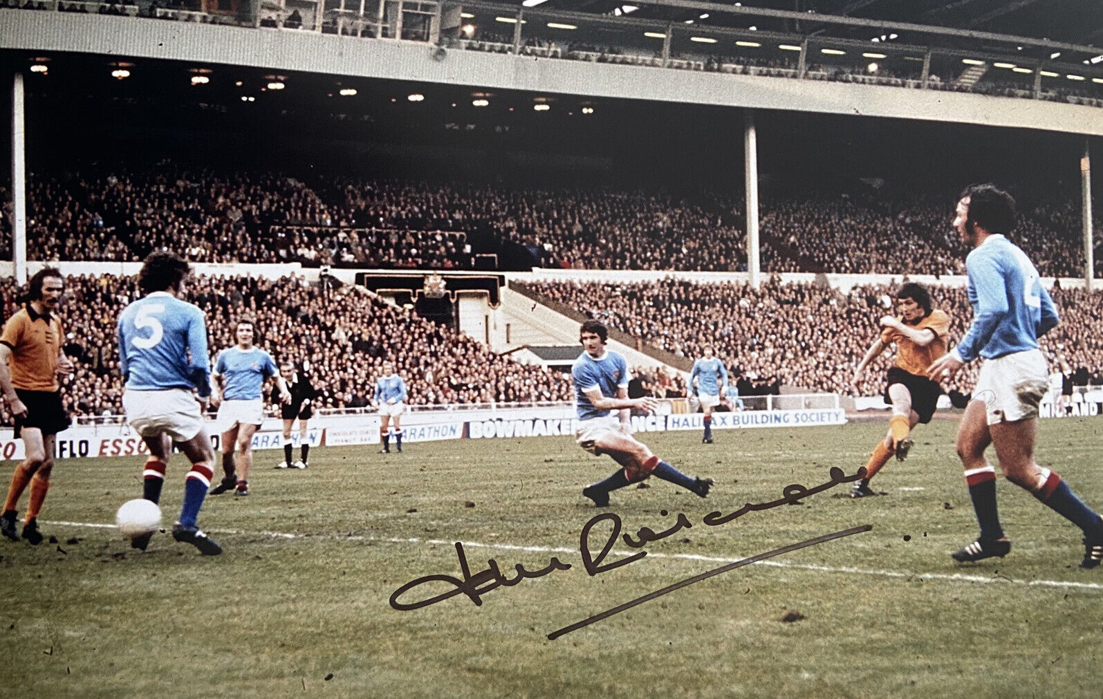 JOHN RICHARDS Signed Photo Poster painting Wolverhampton Wanderers 1974 League Cup Final AFTAL