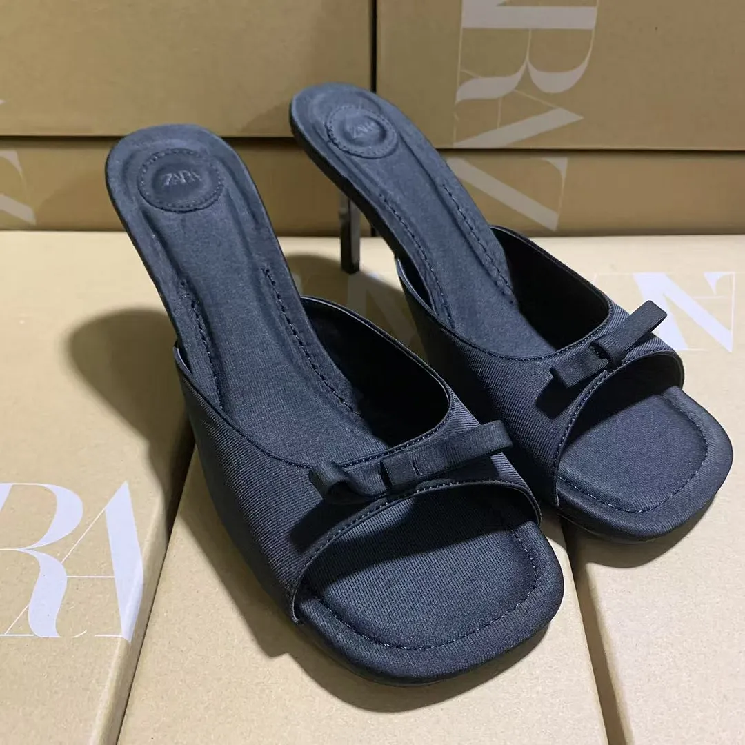 Breakj Breakj Home 2025 New Women's Shoes Low Heel Temperament High Heels Black Baotou Behind Tripling Single Shoes