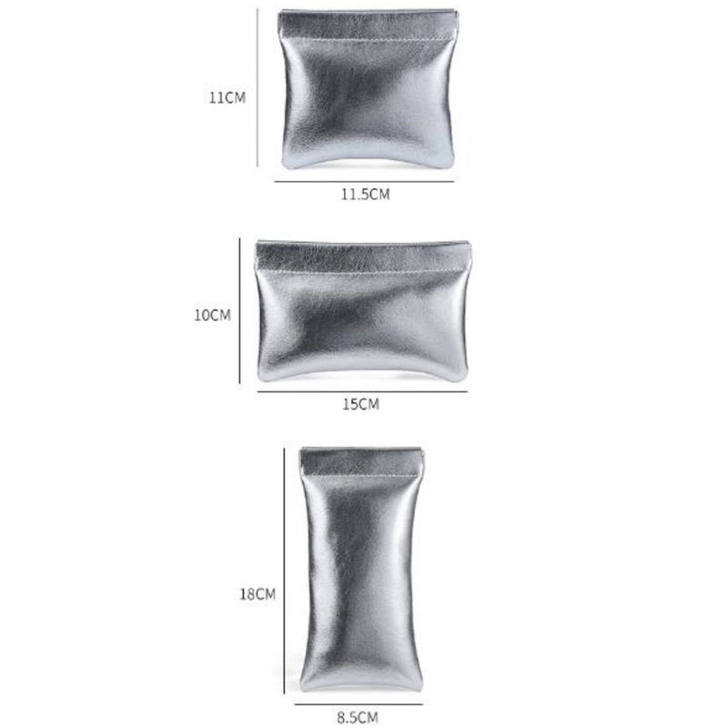 Basic Solid Color Pu Leather Square Makeup Bags