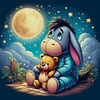 (Stamped/Counted) Eeyore Under The Starry Sky-11CT Cross Stitch 40*40cm/15.75*15.75in