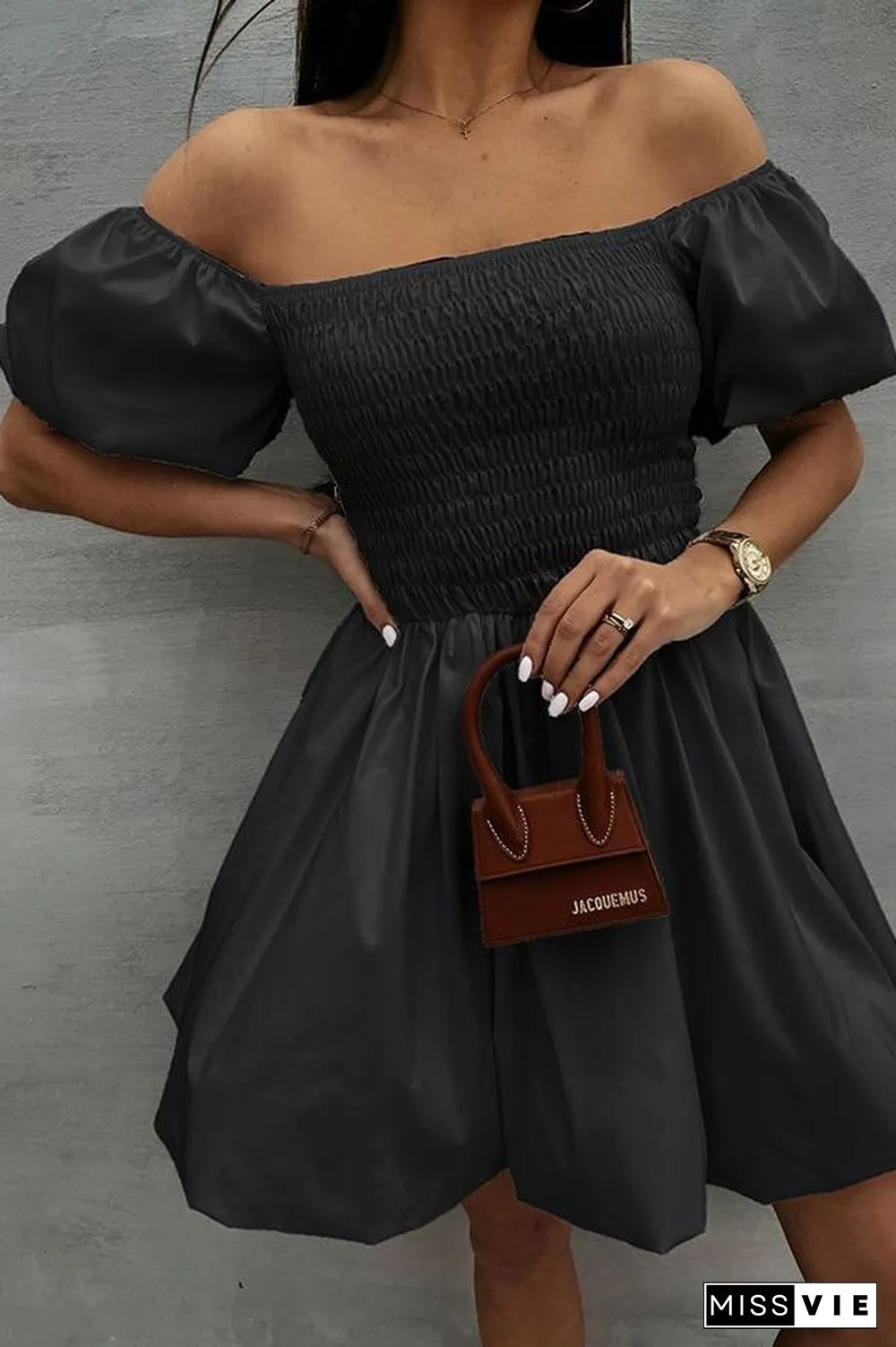 Puff Sleeve Mini Dress P14299