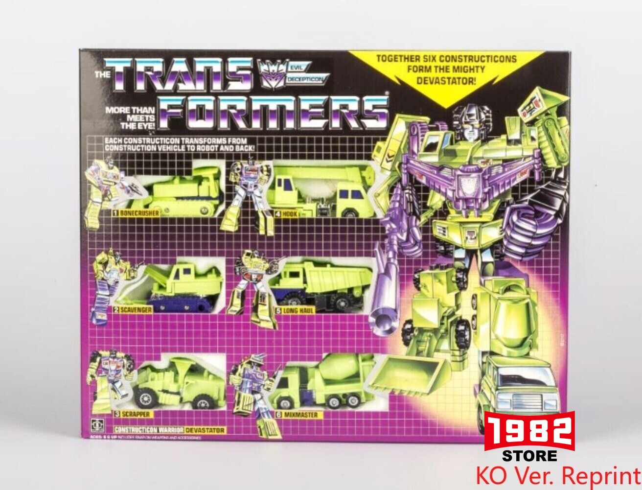 Transformers G1 Devastator complete reissue Action Figures set KO ver
