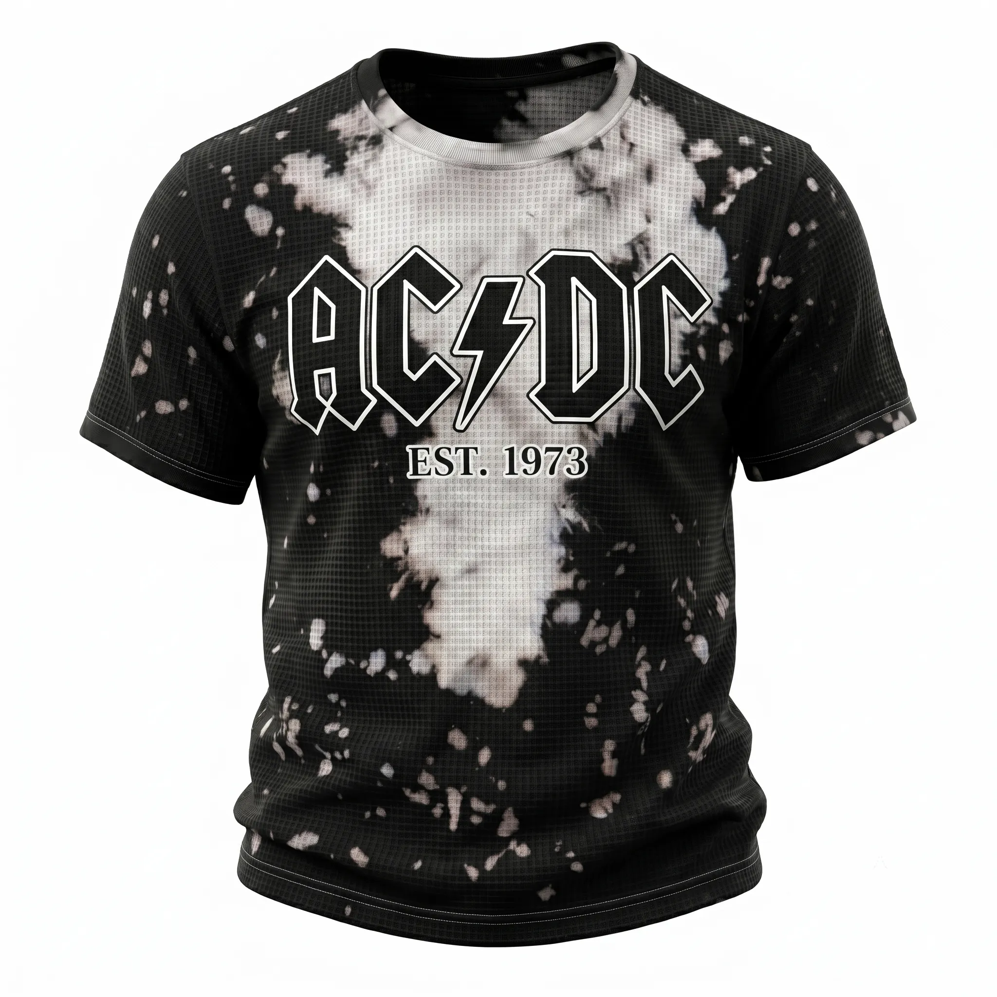 Men's Retro Rock   Print Waffle T-shirt
