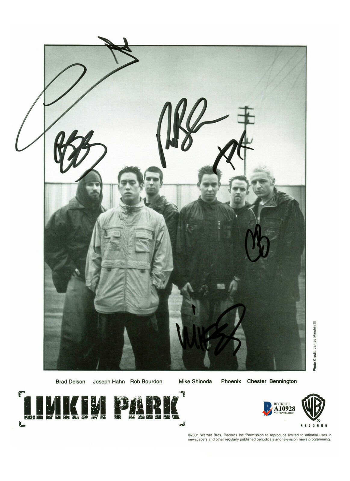 Linkin Park Signed A4 Photo Poster painting Print Autograph Music Band