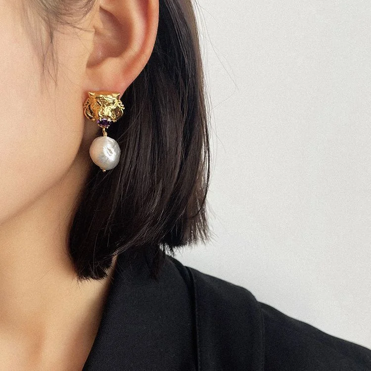 Original Year of the Tiger Baroque Pearl Earrings
