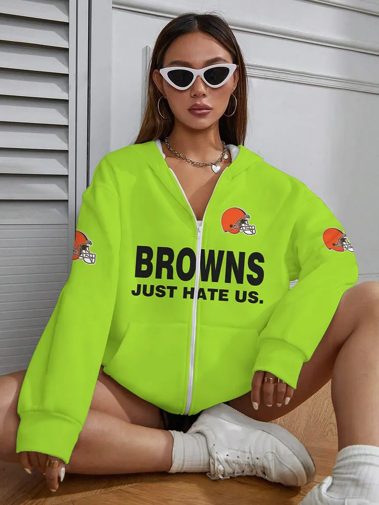 Cleveland Browns Design Limidted 3D   Printed Zipper Pocket Pullover Hoodie