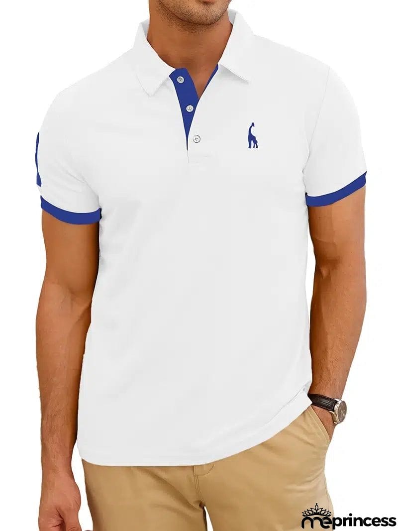 Men's Casual Slim Fit Short Sleeve Polo Shirt
