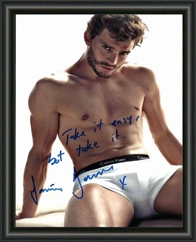 50 SHADES OF GREY JAMIE DORNAN SIGNED A4 Photo Poster painting POSTER -  POSTAGE