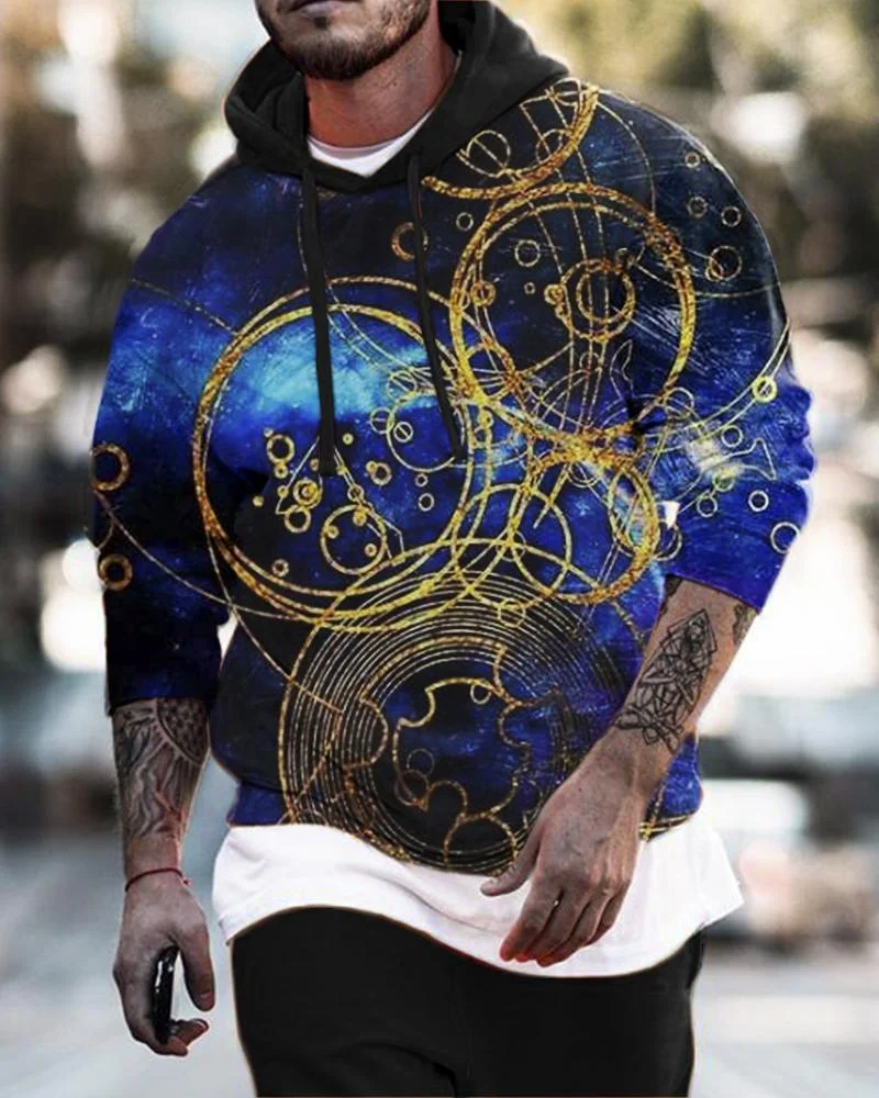 men's casual animal print Hoodies