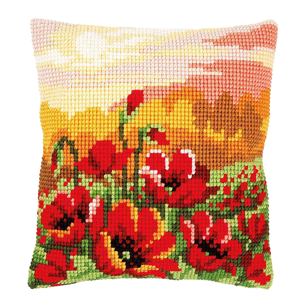 

Red Flower - 11CT Stamped Cross Stitch Pillowcase - 40*40CM, 501 Original