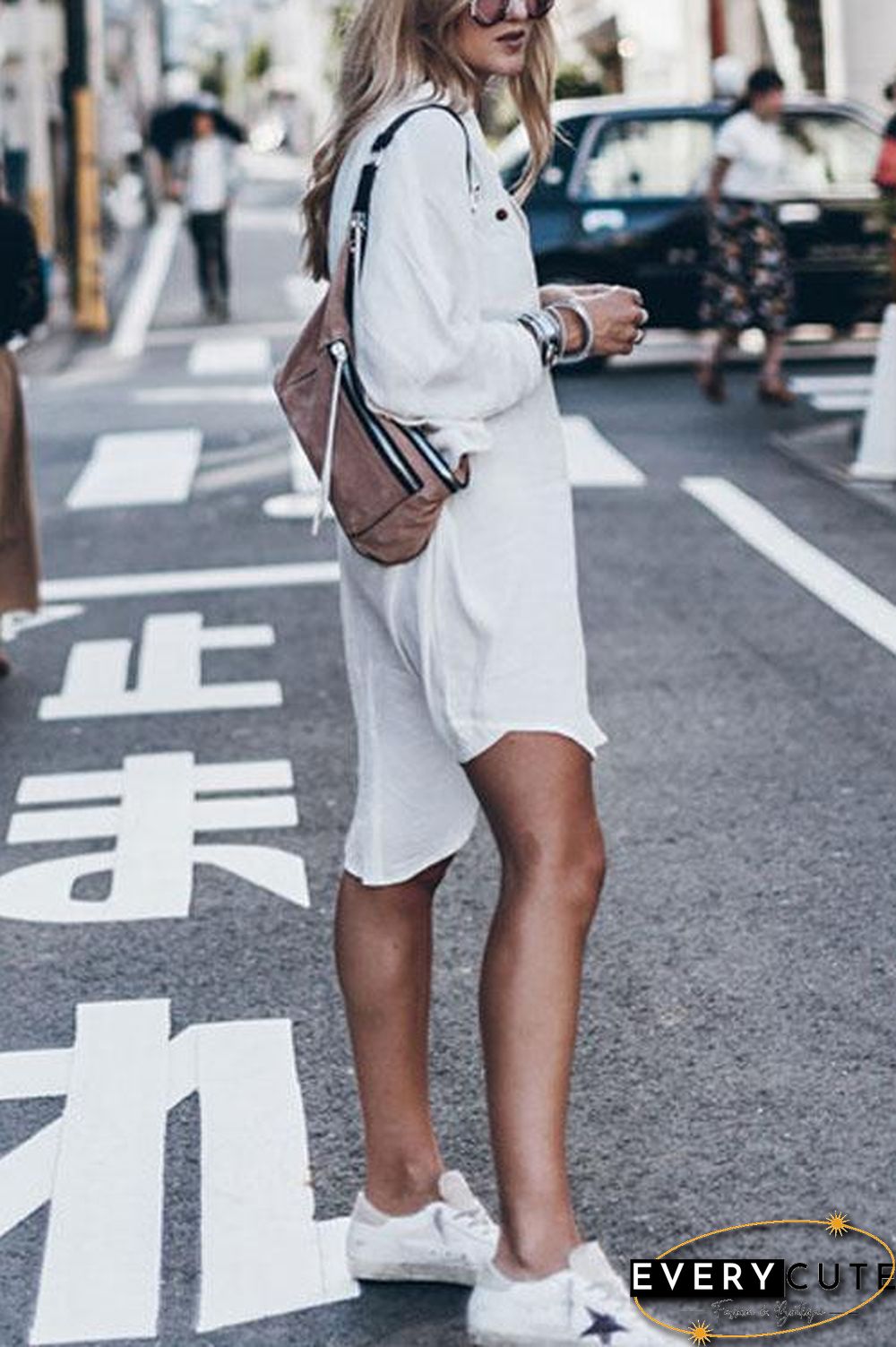 Lazy White Shirt Dress