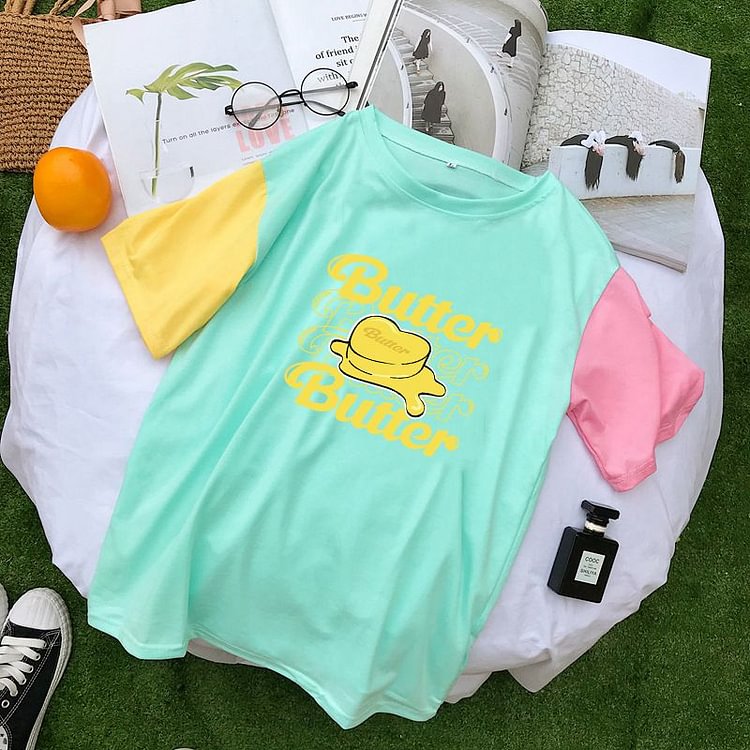 방탄소년단 Butter Album Colorblock T-shirt