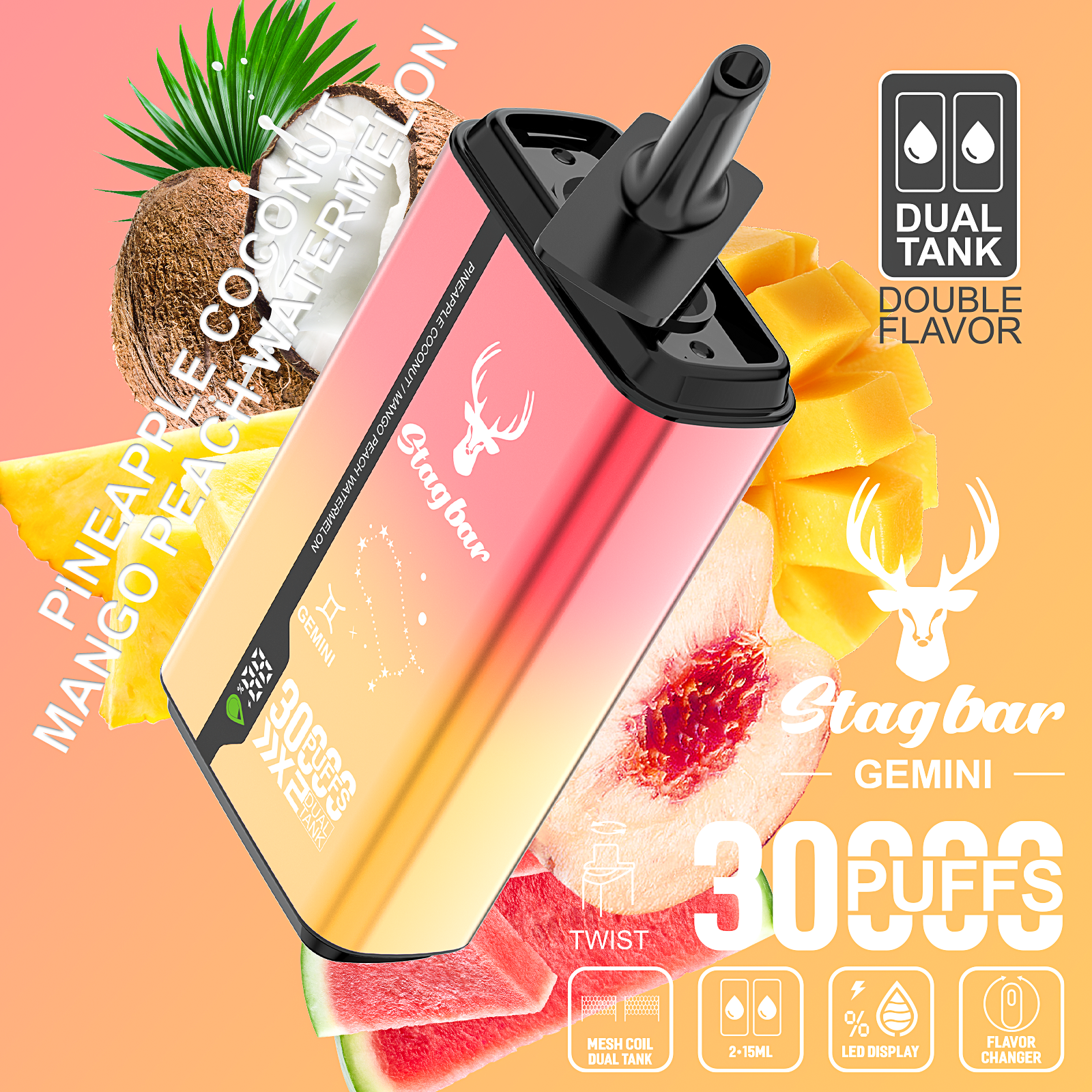 Stagbar GEMINI 30000 Puffs Disposable Vape Wholesale Stagbar CTYVape