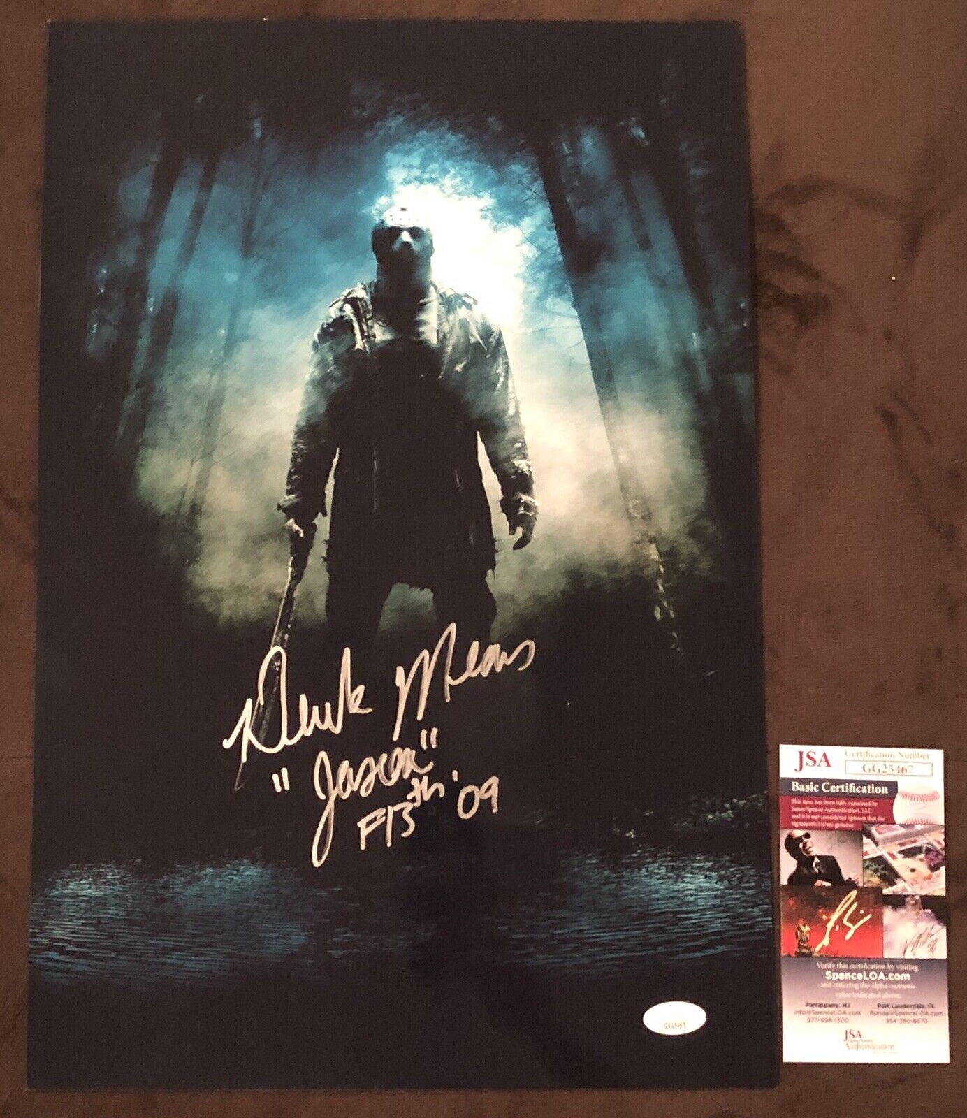 Derek Mears Hand SIGNED 12x18 Friday The 13th Jason Voorhees Photo Poster painting JSA COA Rare