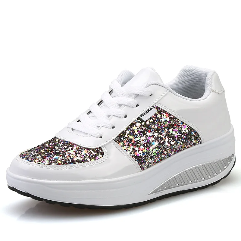 Qengg Women's Vulcanized Shoes Casual  Ladies  Sequins Shake Shoes Fashion Walking Girls Sport Womens Soft Shoes Sports