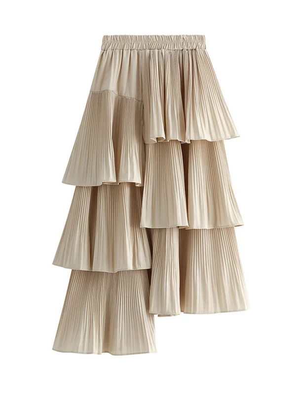 Stylish Irregular Solid Color Falbala Skirts