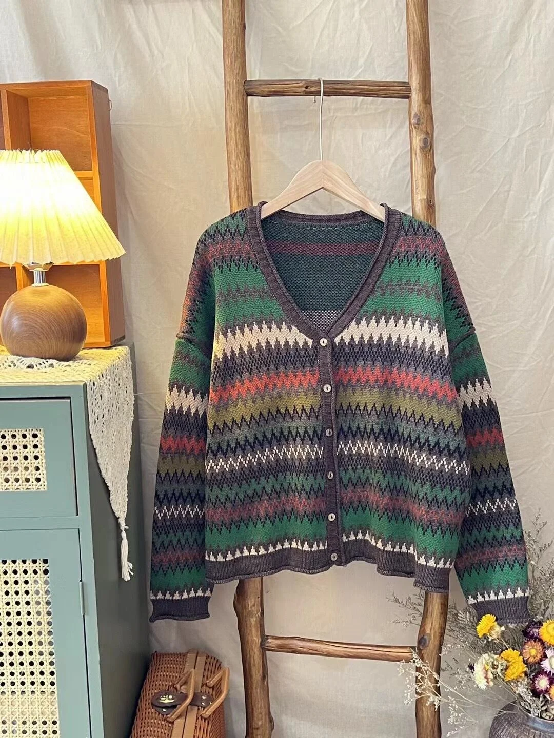 Chicfifth Sweater Women Winter Long Sleeve High Quality Autumn Vintage Top Knitted Cardigan