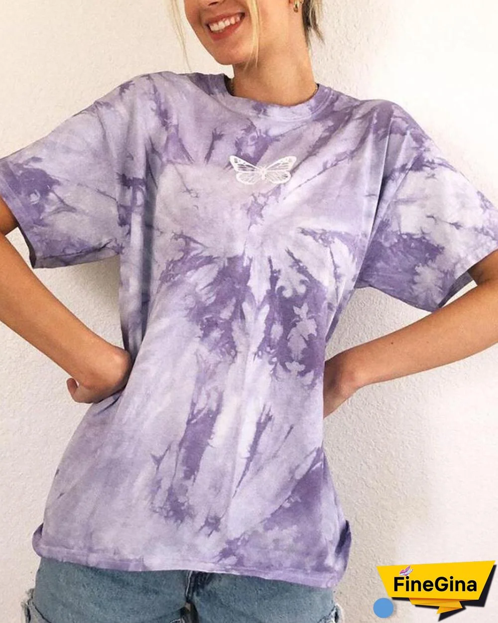 Tie Dye Short Sleeve Loose T-shirts P15949