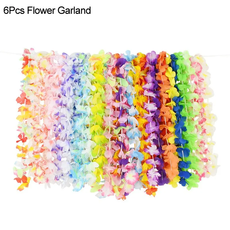 Hawaii Aloha Happy Birthday Banner Flamingo Hawaiian Tropical Party Decor Luau Summer Party Supplies Latex Balloons Cake Toppers