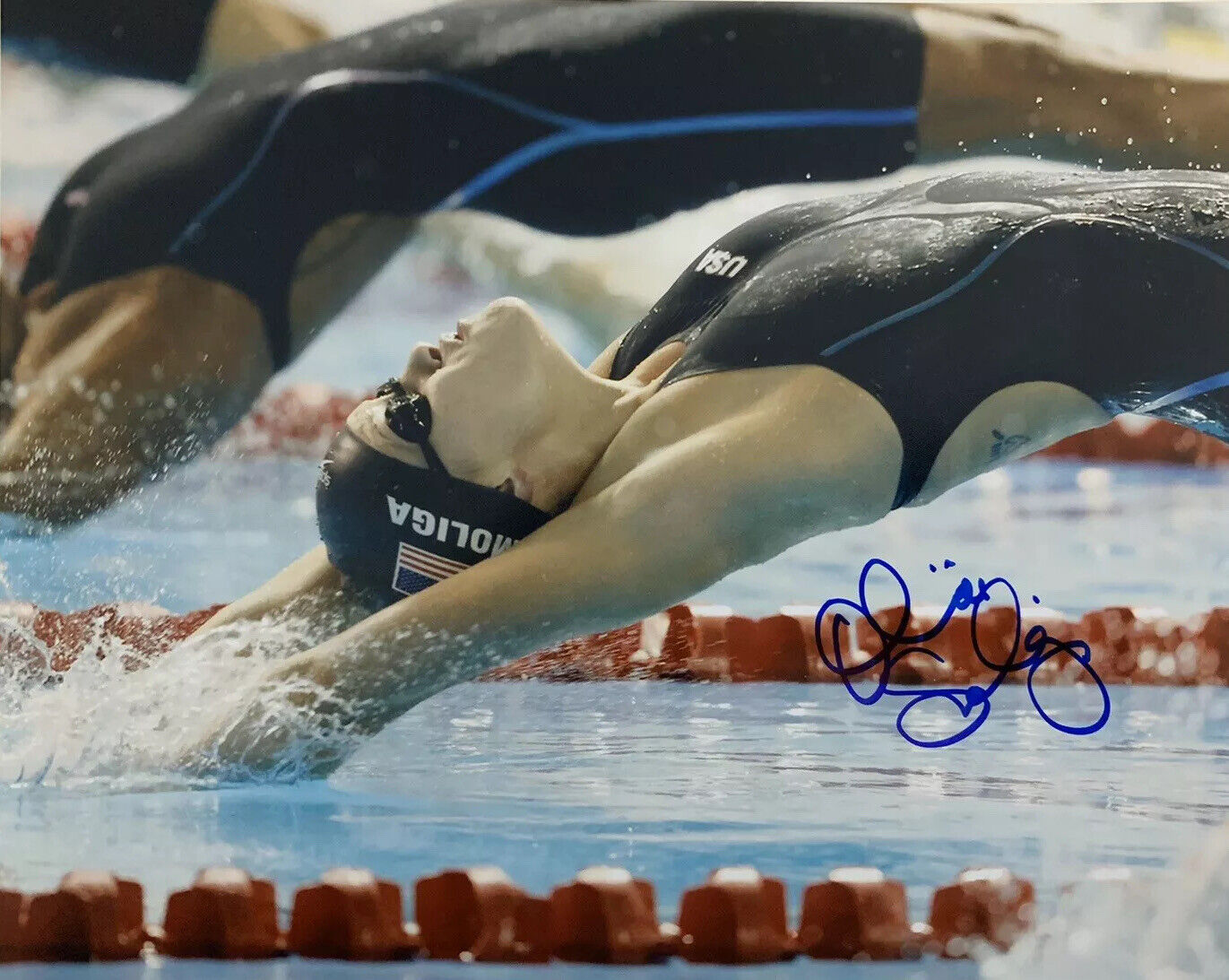 OLIVIA SMOLIGA HAND SIGNED 8x10 Photo Poster painting SWIMMING OLYMPICS AUTHENTIC RARE AUTO