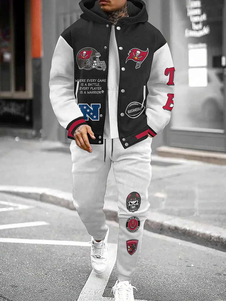 Tampa Bay Buccaneers  2026  New Design Hooded Jacket With Drawstring Waistband Joggers 2pcs Set