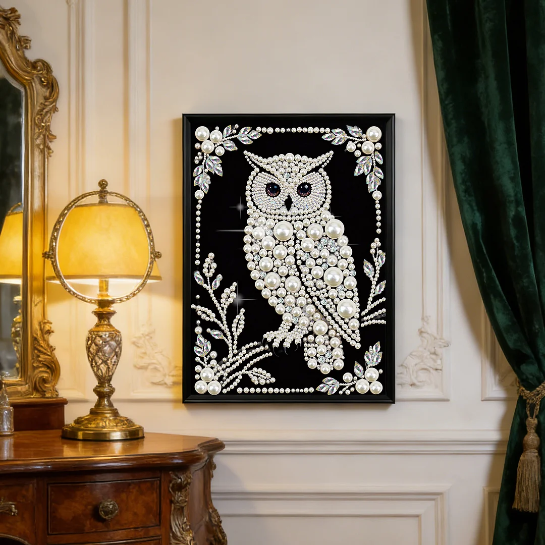 Owl Special Shaped 5D DIY Partial Drill Diamond Painting Kit Home Art 30x40cm