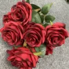 Autumn Home Wedding Floral Decor 9 Stems Artificial Rose Bunch