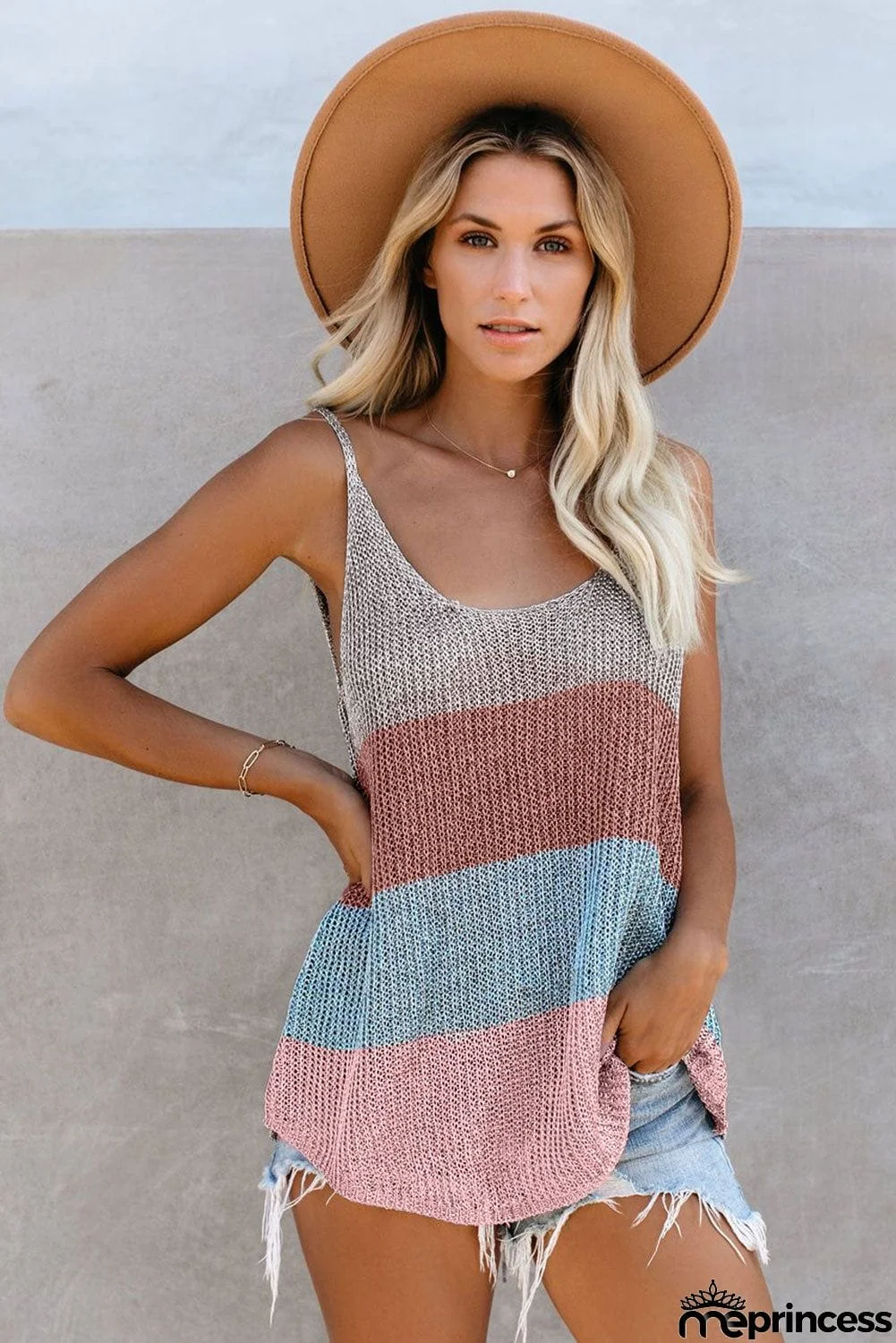 Multicolor Knitted Cami Tank Top