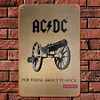 AC/DC - Panneaux en &eacute;tain m&eacute;tallique(20*30cm/30*40cm) - Musique