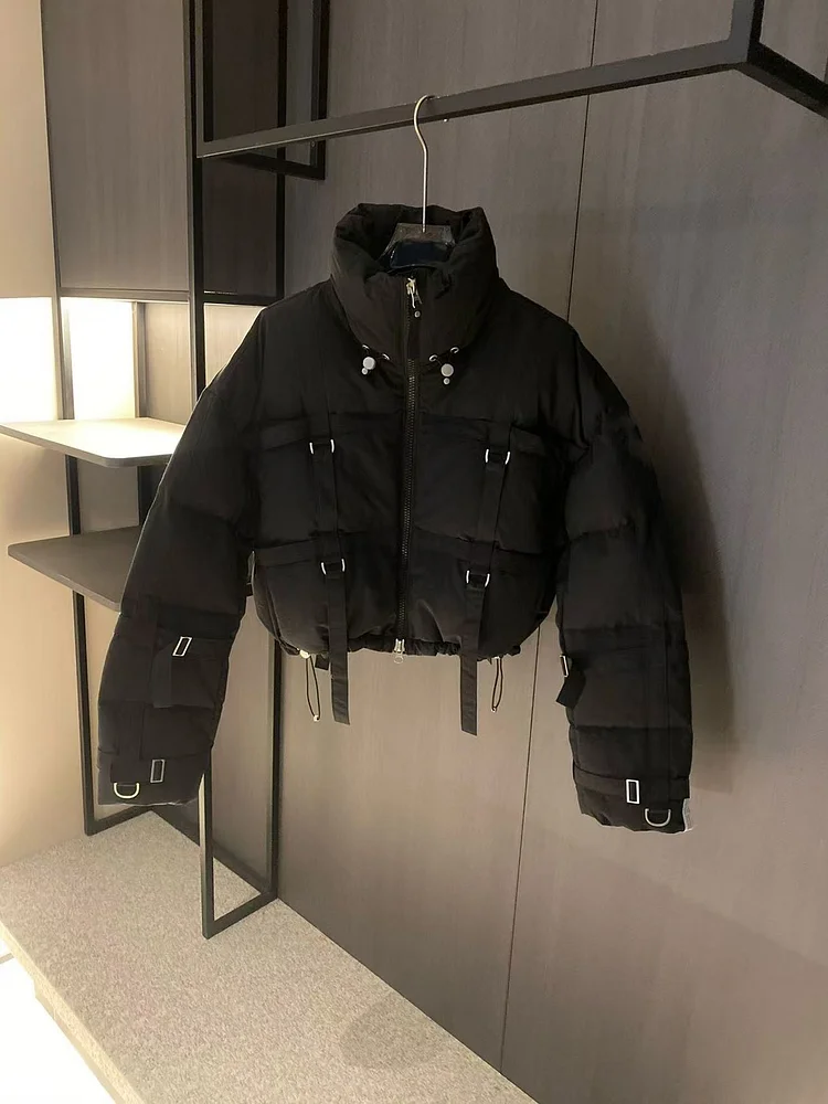 New Winter Coat Thicken Down Cotton Puffer Jacket Petite Cropped Women Stand Collar Parkas Jacket Waterproof Snow Wear 