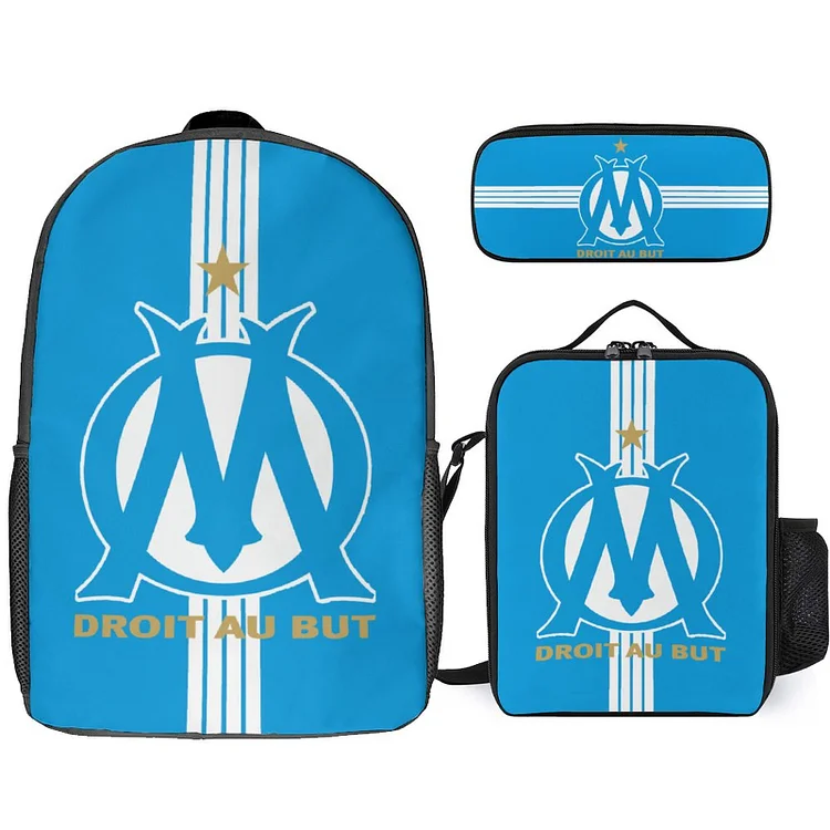 Olympique De Marseille Student Schulranzen Lunchbag Stifttasche Kombination