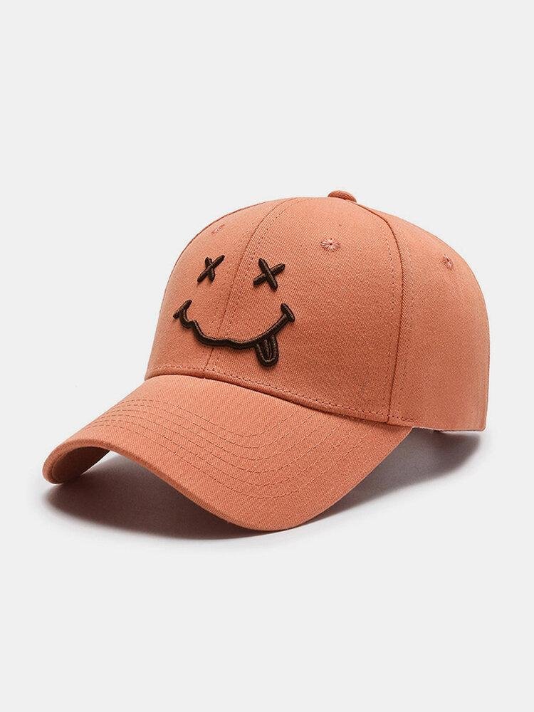 Women & Men Smile Embroidery Pattern Plain Color Warm Fashion Personality Sunvisor Baseball Hat