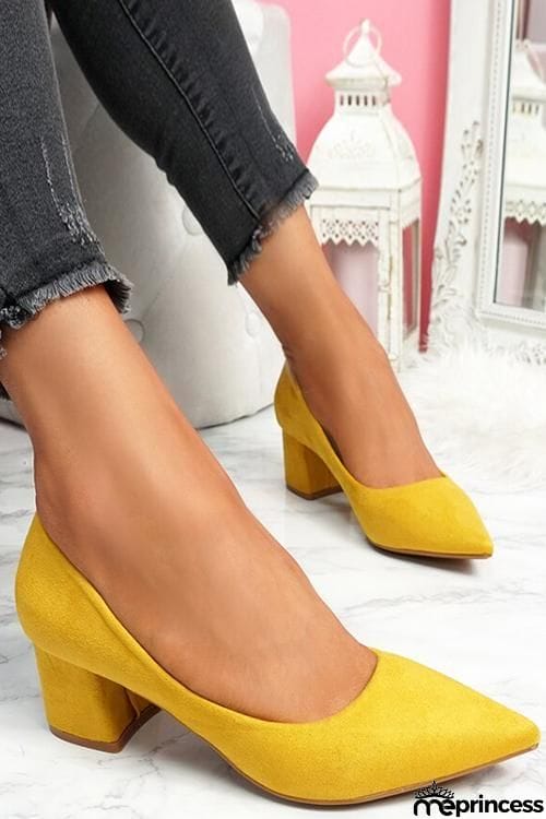 Chunky Heel Pointed Heels