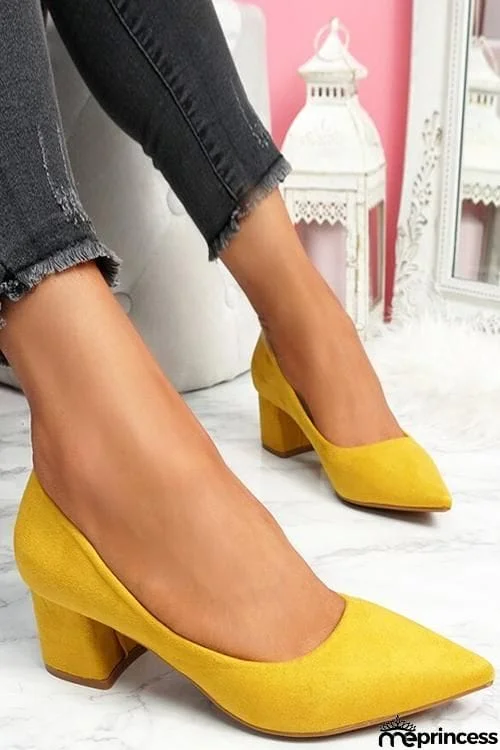Chunky Heel Pointed Heels