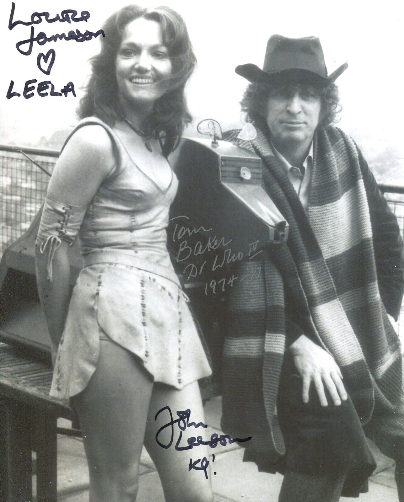 Doctor Who Tom Baker, Louise Jameson & John Leeson signed 8x10 Photo Poster painting UACC DEALER