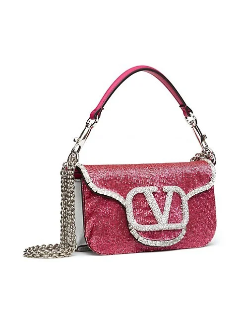 Valentino Garavani Locò Embroidered Small Shoulder Bag