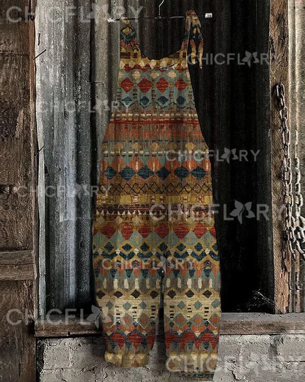 Women's Vintage Check Print Jumpsuit