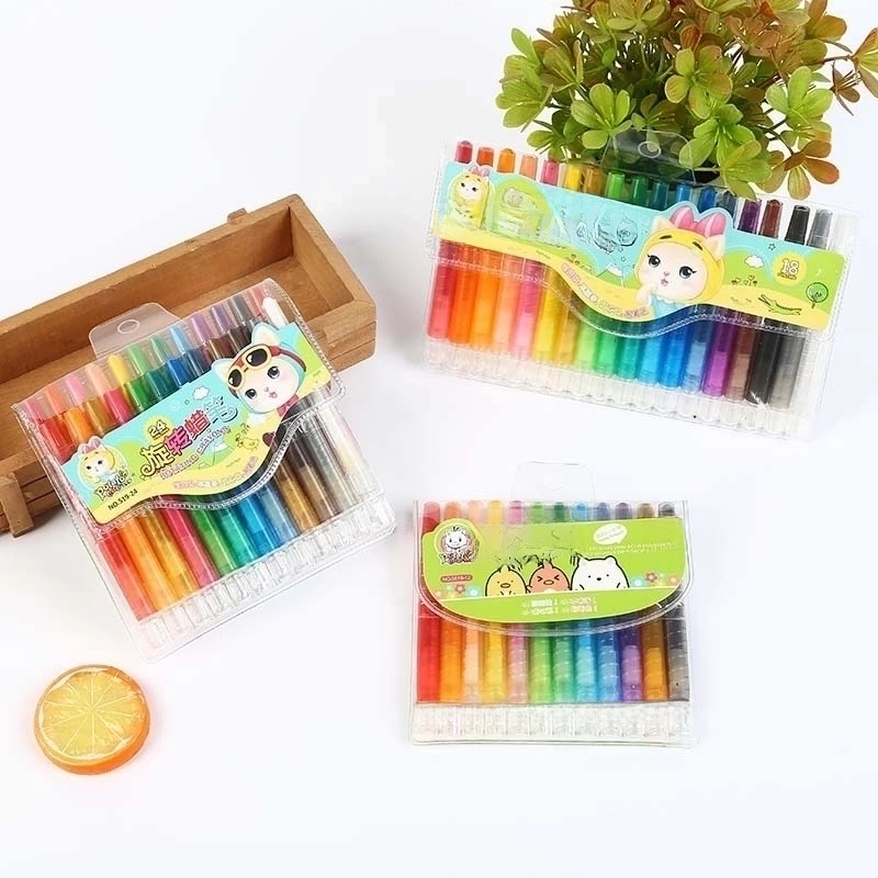 Children’s Rotating Crayons Washable Not Dirty Hand Painting Graffiti Pen