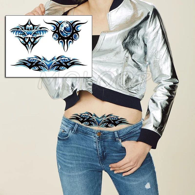 Temporary Tattoo Stickers Sexy Rose Heart-shaped Wreath Fake Tatto Waterproof Tatoo Back Leg Arm Belly Big Size for Women Girl