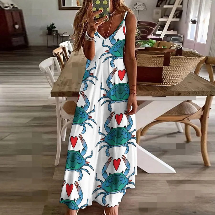 nautical beach dress Nautical Print Beach Maxi Dress 522211 Blue / One Size Fits Most main image 1
